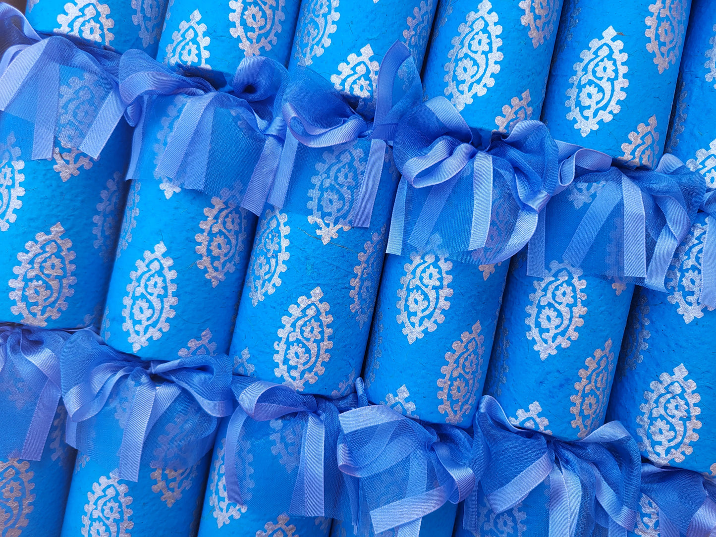 Wedding - Blue and Silver Paisley #007