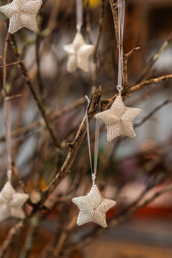Hand-Beaded Star Decoration