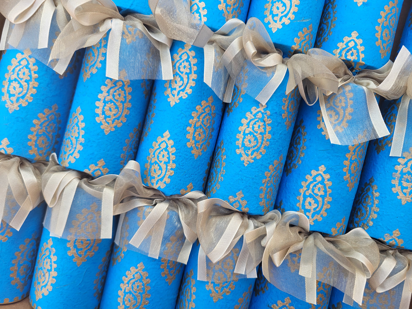 Wedding - Blue and Golden Paisley #008