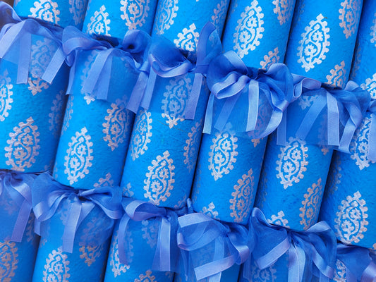 Wedding - Blue and Silver Paisley #007