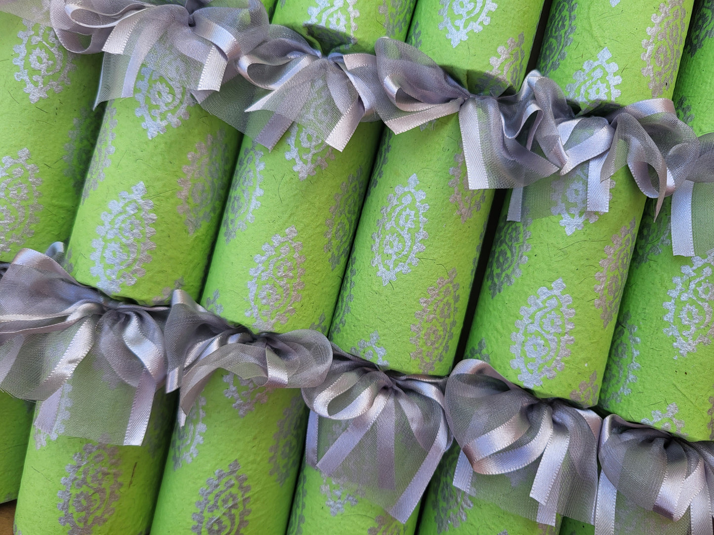 Wedding - Green and Silver Paisley #005