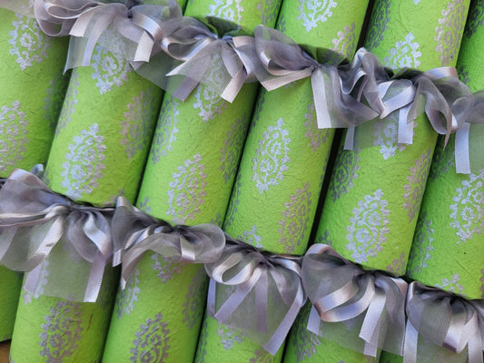 Wedding - Green and Silver Paisley #005