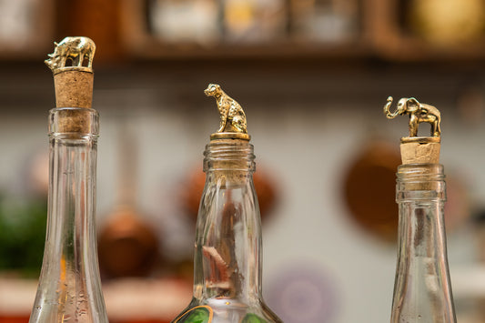 Safari Brass Bottle Corks – Set of 2