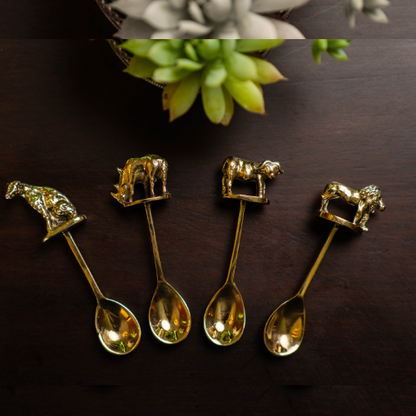 Safari Brass Spoons - Sets of 4