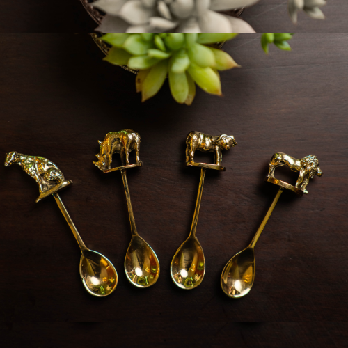 Safari Brass Spoons - Sets of 4