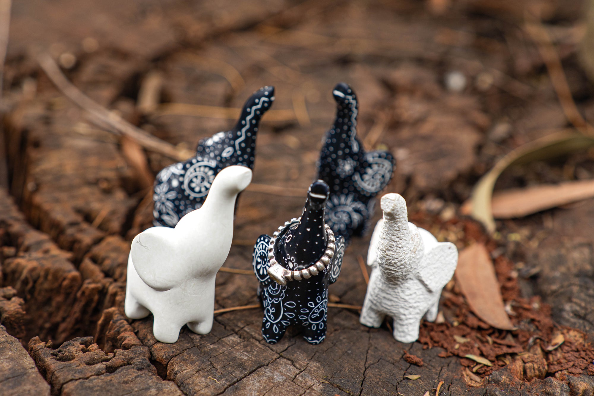 Soapstone Elephant Ring Holder Front